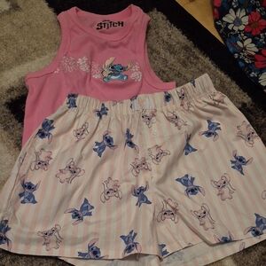 Disney Pink and White Stitch Kids Matching Set